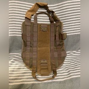 Military Dog Tactical Vest+ Molle Bag‎ Coyote Colored Size Medium